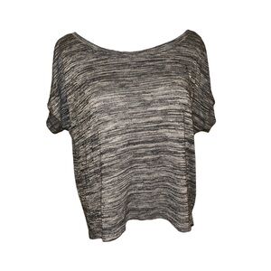 vintage y2k cropped women’s size xl heather grey mini striped cropped tee